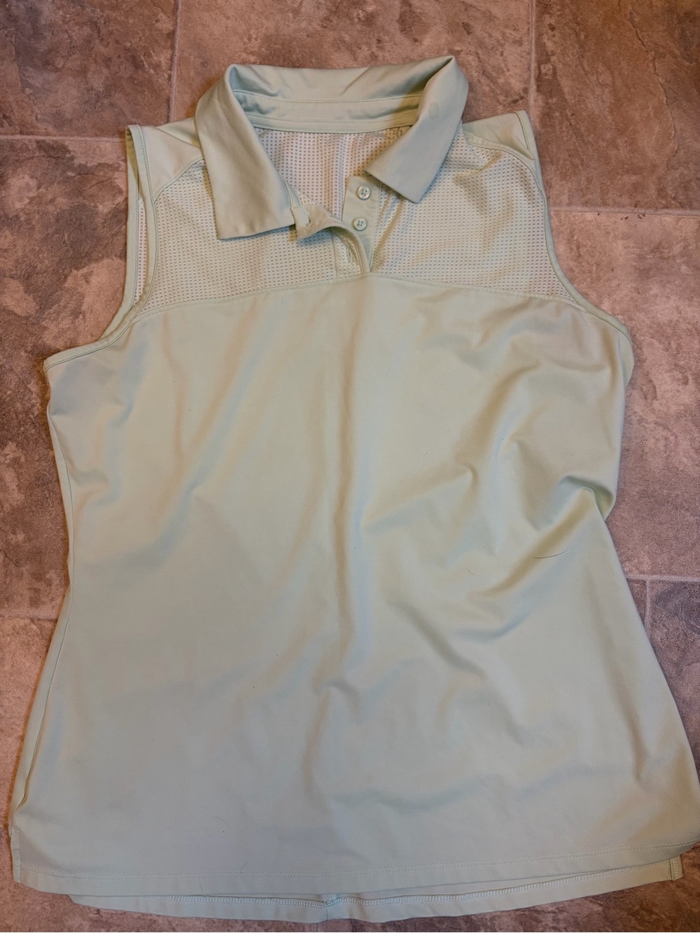 Fila Sleeveless Polo Tank Top in Light Mint Green